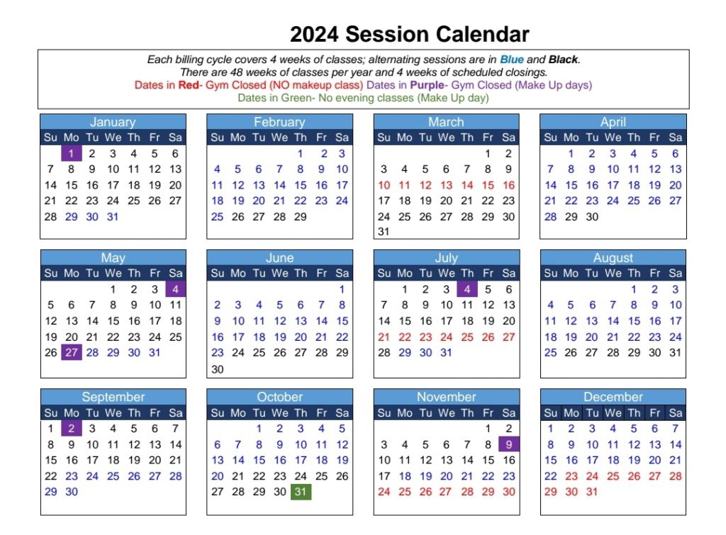 Session Calendar 2024